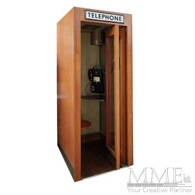 Vintage Wood Panel Phone Booth