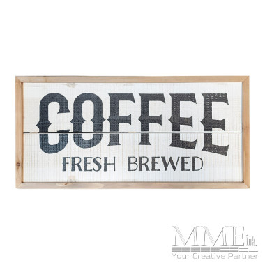 Fresh Brewed Coffee Wooden Sign