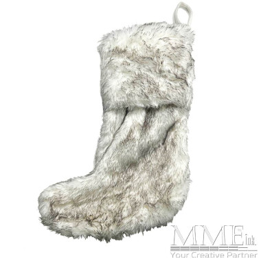 Grey/White Plush Stocking
