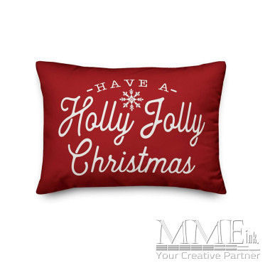 Holly Jolly Christmas Pillow