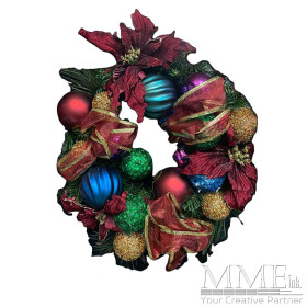 Wreath with Balls and Ribbon